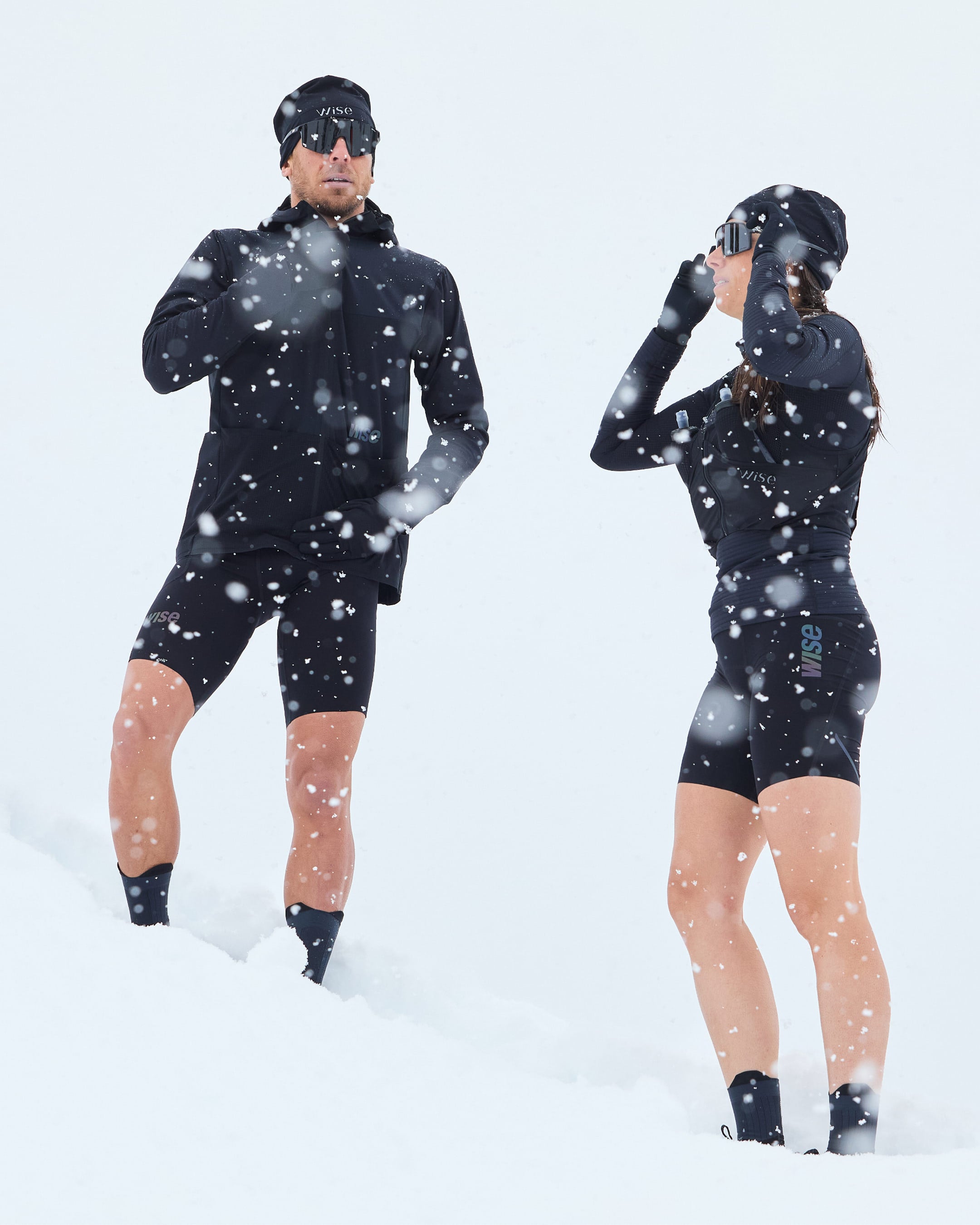 Traileurs dans la neige